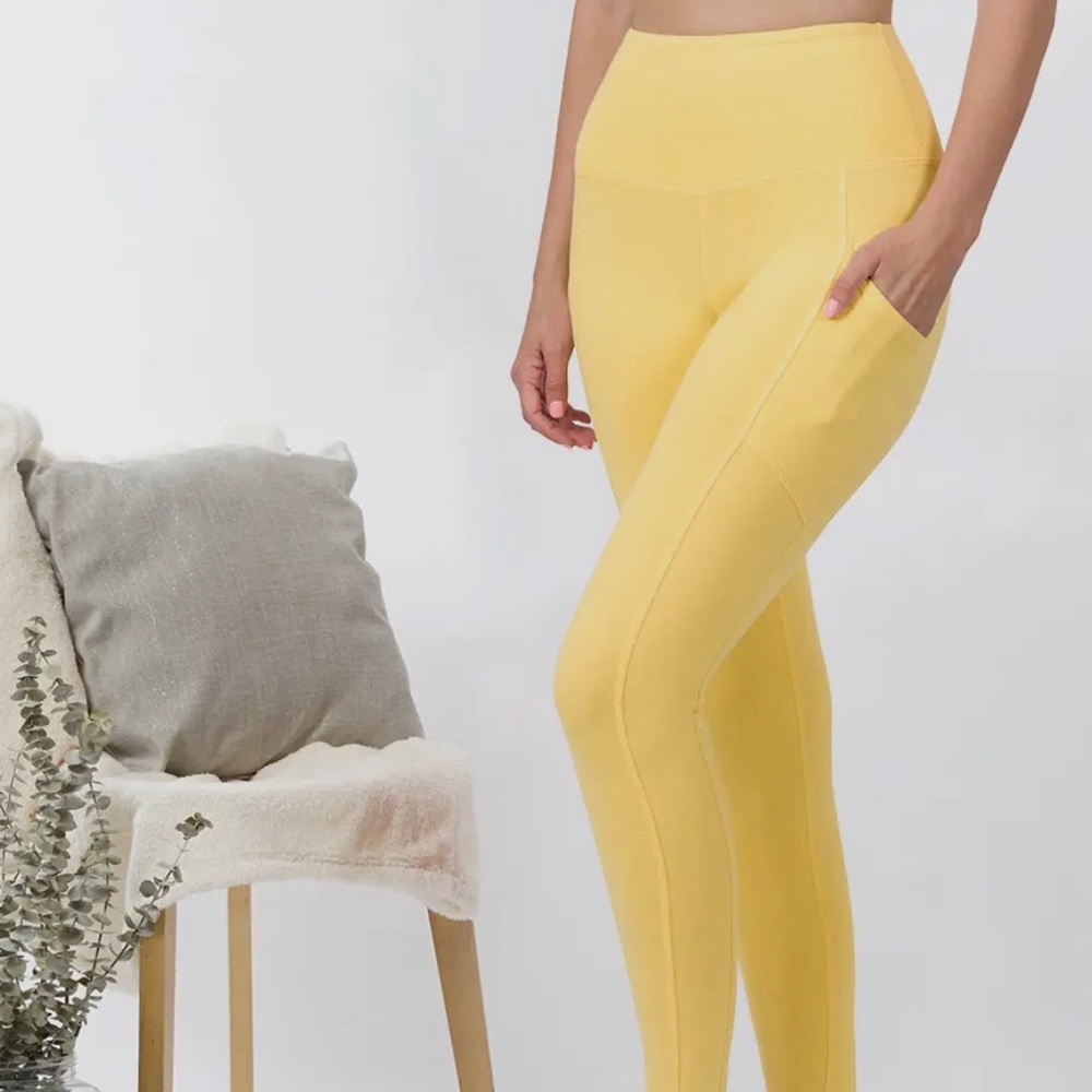 SMALL W/Pockets Dusty Banana Soft Extra Plus Size Leggings